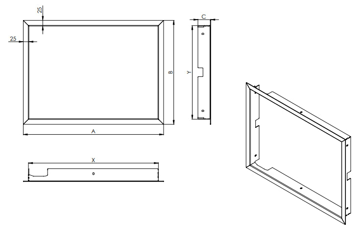 Maskownica 4/4 HITZE STMA S 54X39 kołnierz 25