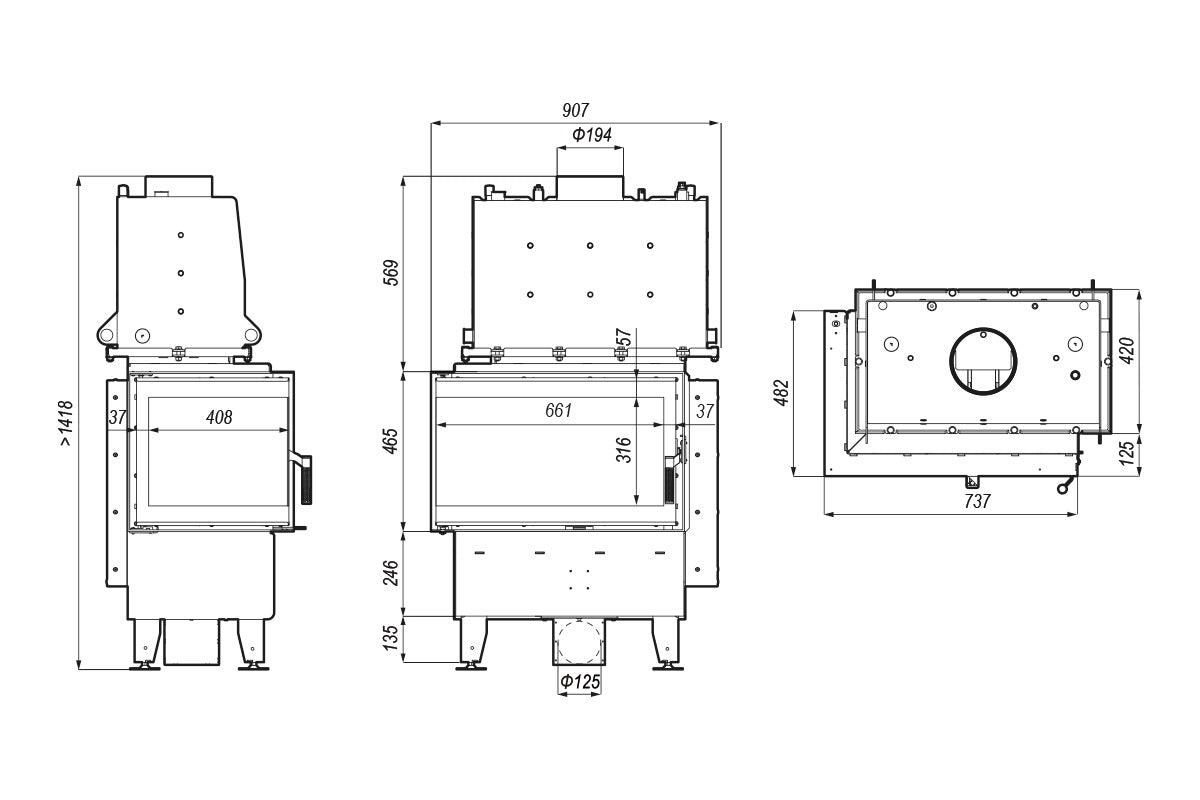 DEFRO Riva SM BP Short 16 kW